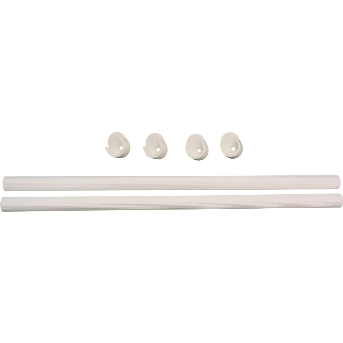 Original Design Easy Track 2 Ft. x 1 In. Closet Rod Ends White Convenient