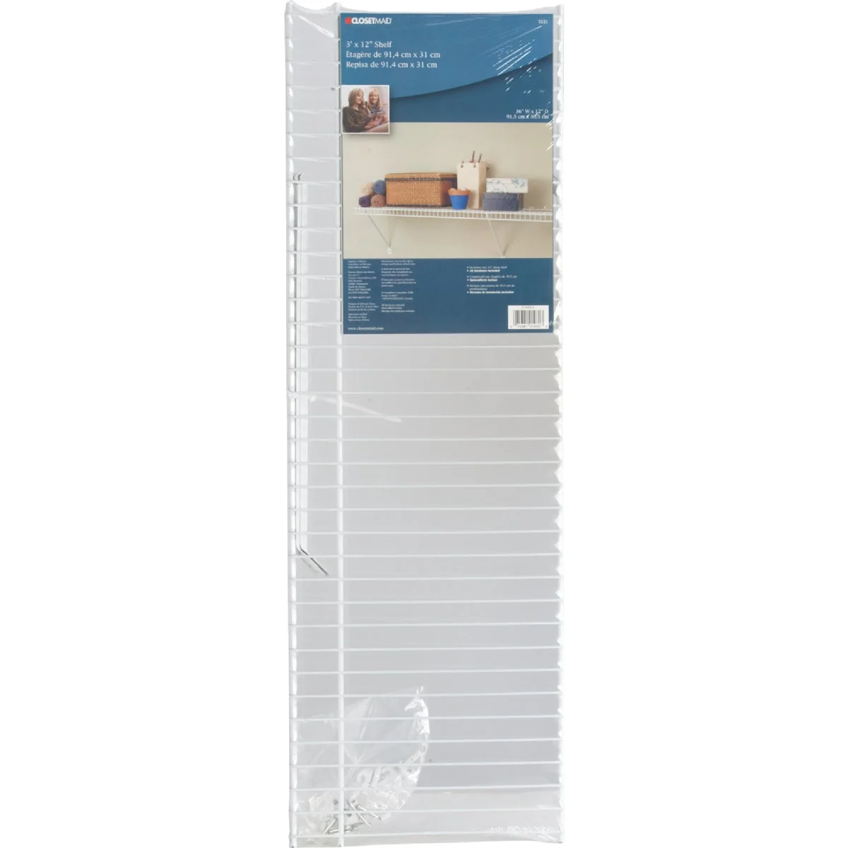 Dependable ClosetMaid 3 Ft. W. x 12 In. D Ventilated Shelf Kit White Recyclable