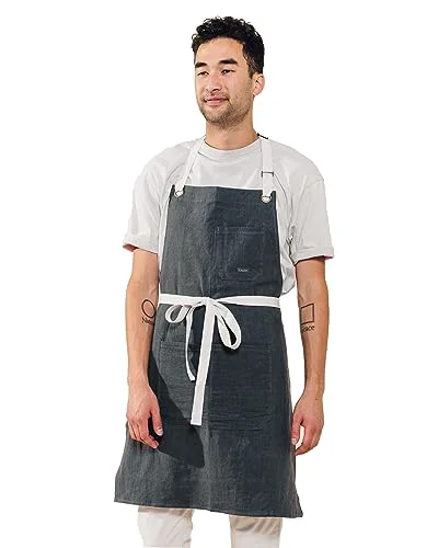 User-Friendly Linen Kitchen Apron for Cooking Easy-to-Use