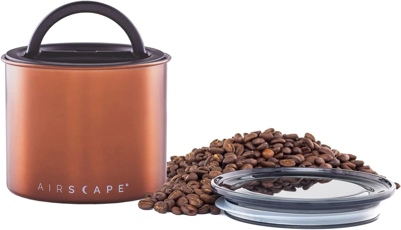 High-Grade Planetary Design Airscape Stainless Steel Coffee Canister Food Storage Container US Patented Airtight Lid Excellent