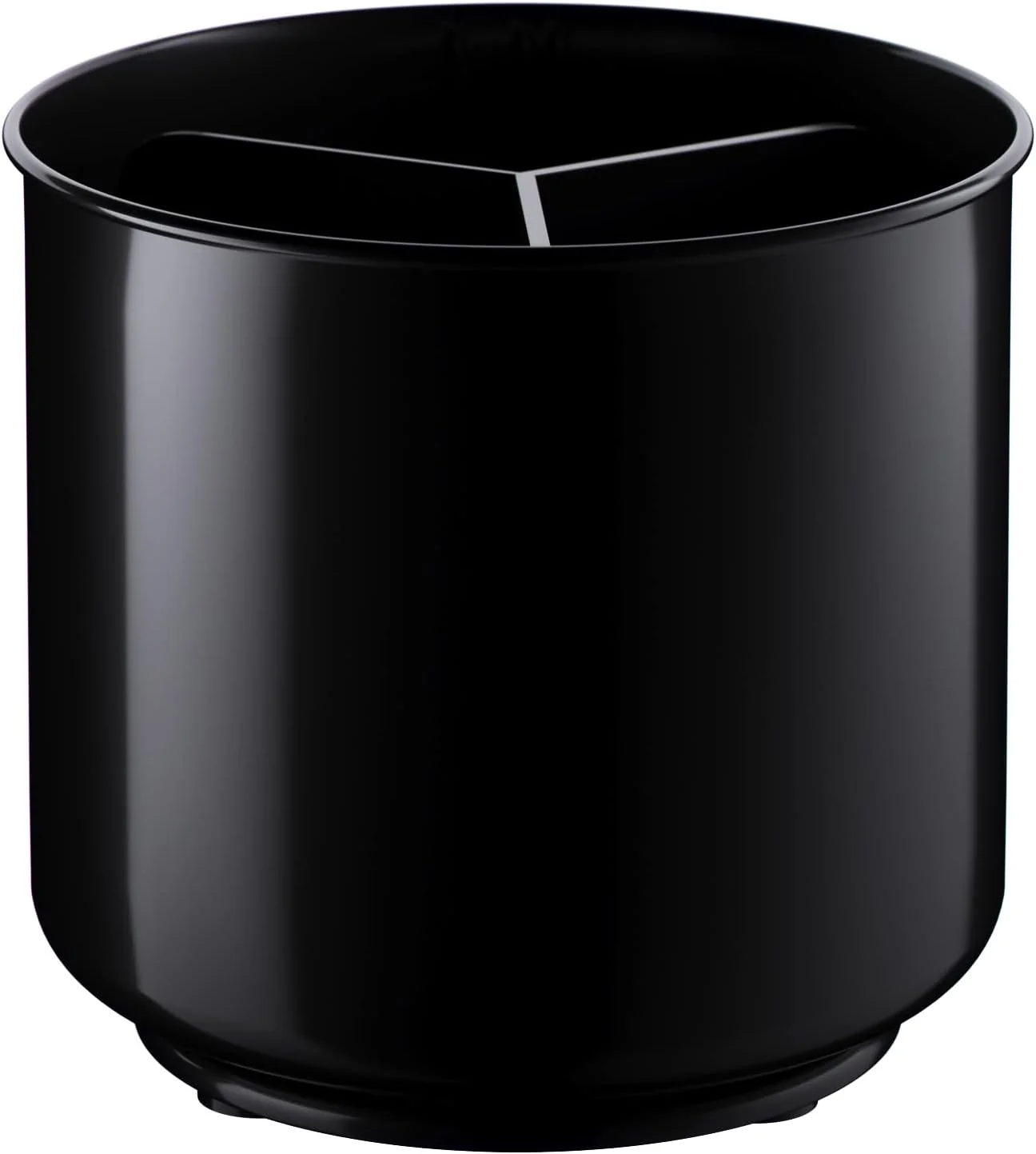 Pure Extra Large Sturdy Rotating Black Utensil Holder Caddy with No-Tip Weighted Base and Gripped Insert Versatile