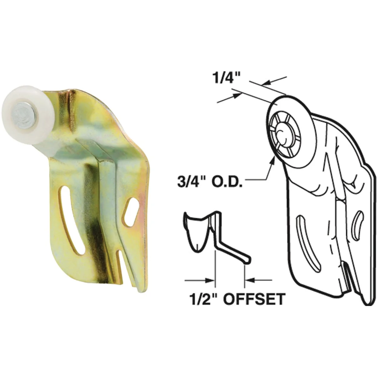 Safe Prime-Line Offset Adjustable 3 4 In. Dia. x 1 2 In. Single Wheel Back Bypass Door Roller 2-Count Exclusive