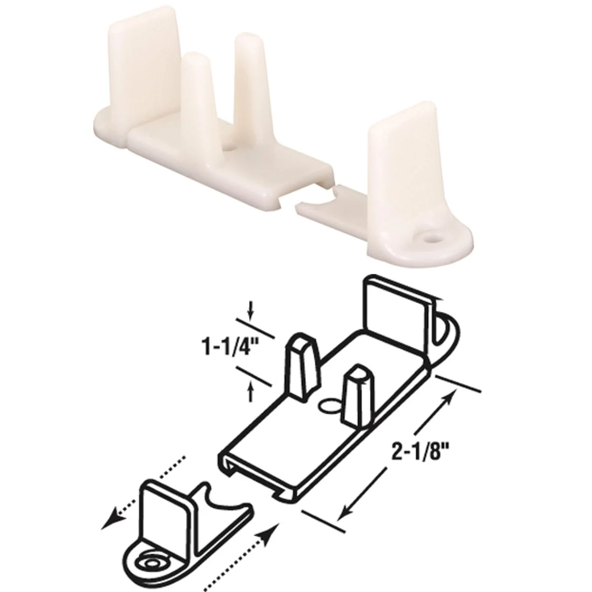 Casual Prime-Line 1-1 4 In. Adjustable Nylon Base Bypass Door Bottom Guide 2 Count Soft