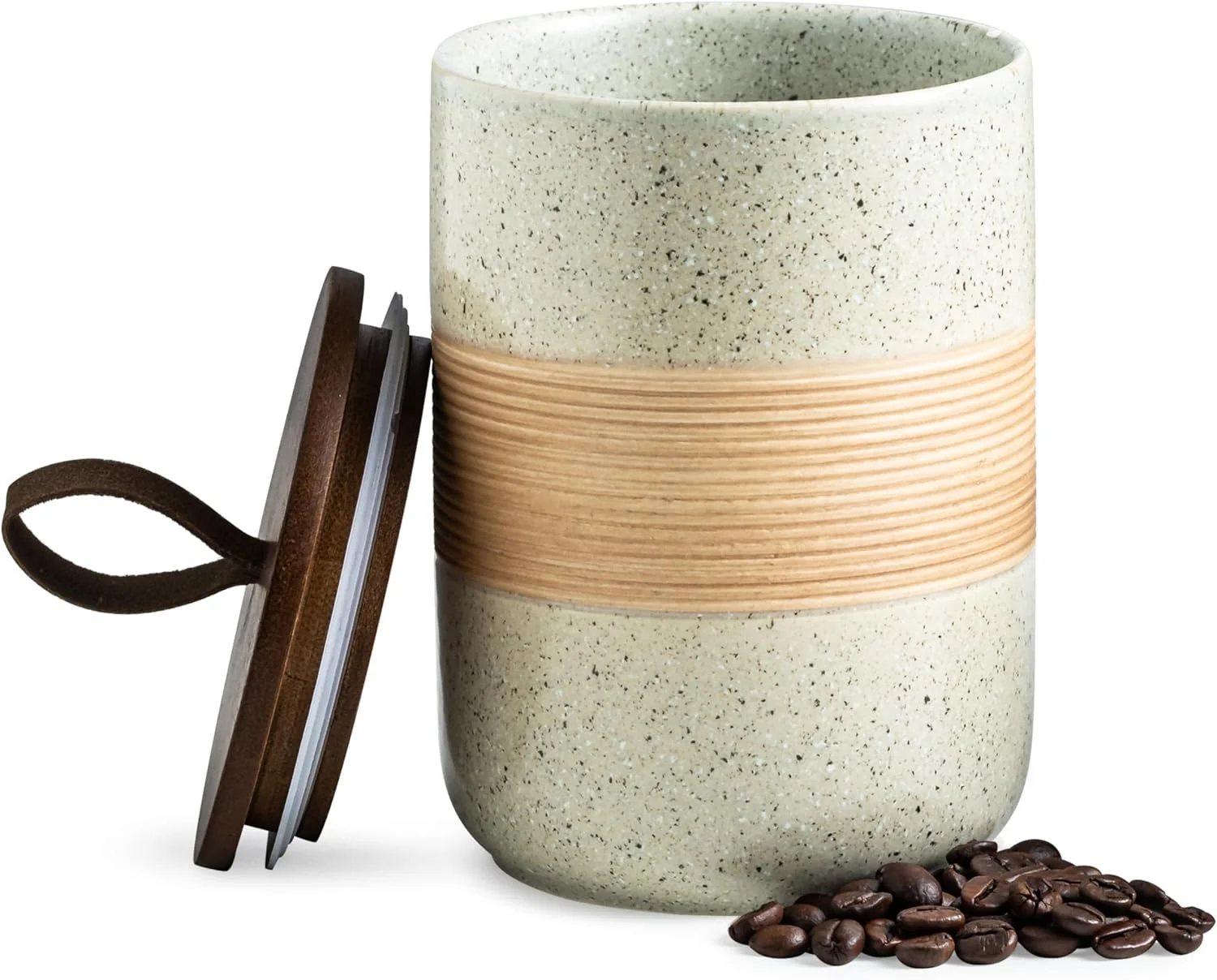 Optimized Coffee Storage Container Jar with Lid Ceramic Kitchen Food Storage Jars with Airtight Lids for Spice Sugar Cookie Effective
