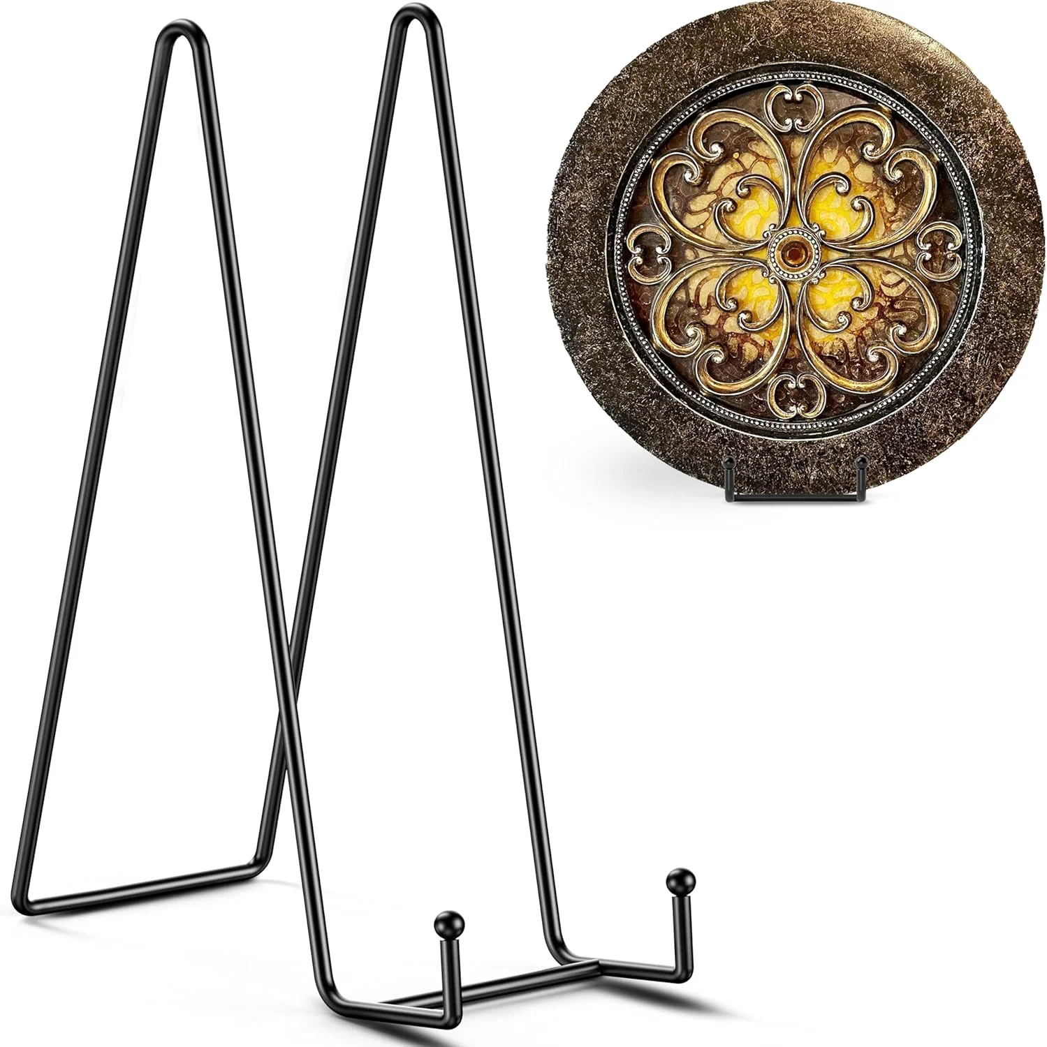 Luxury TR-LIFE 16 Inch Heavy Duty Plate Stand 2 Pack – Metal Display Easel for Large Plates Picture Frames Signs Posters and Decorative Platters Sophisticated
