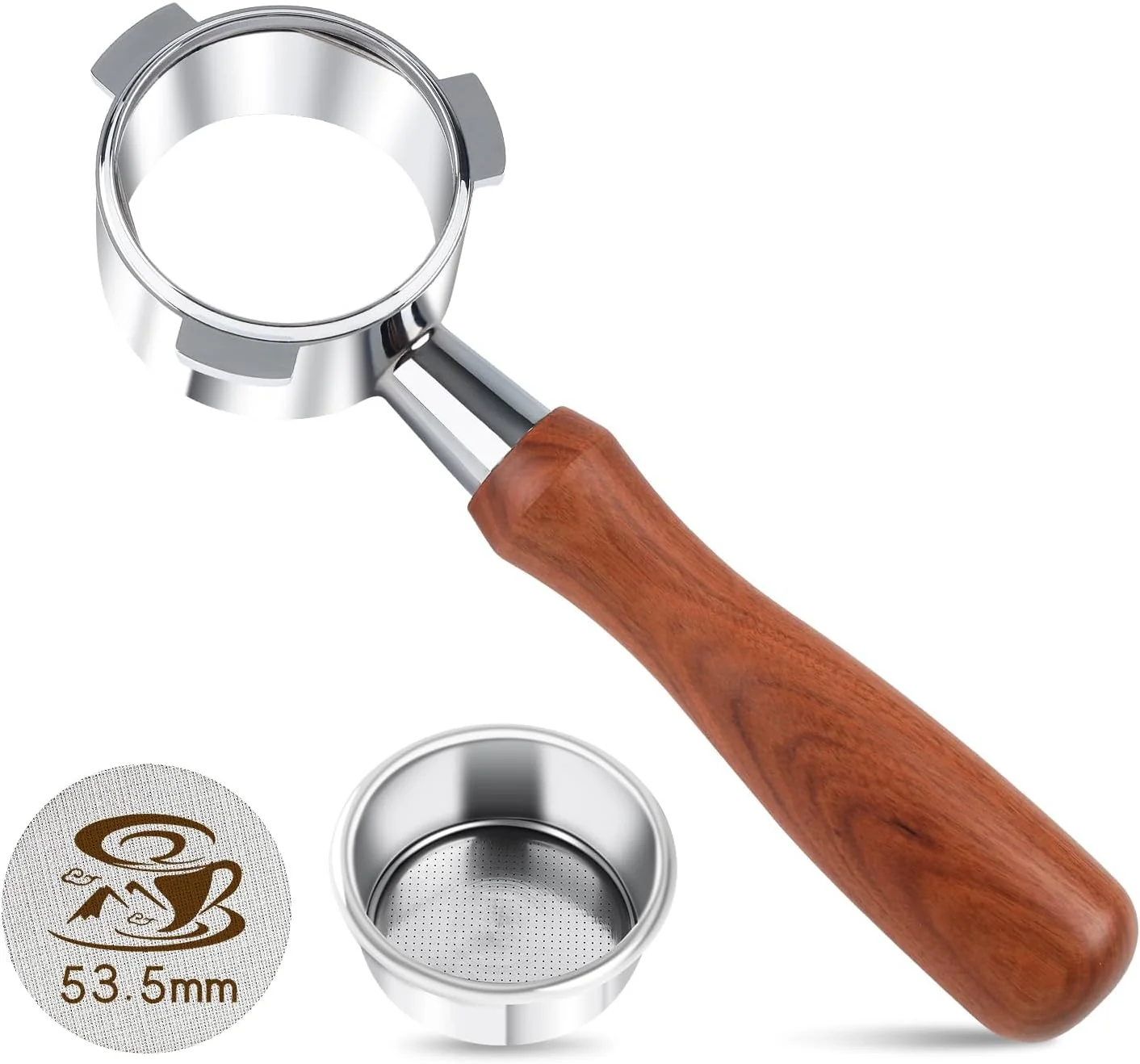 Original Design 54mm Bottomless Portafilter with Stainless Steel Filter Holder Basket – 3-Ear Espresso Filter for Breville Barista Express Sustainable