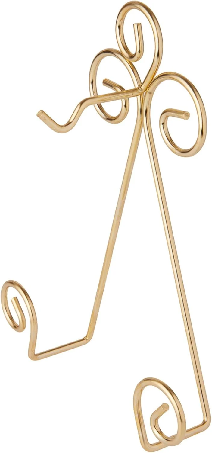 Consistent Bard’s Scroll Satin Gold-toned Wall Mountable Cup and Saucer Hanger 8 H x 6.5 W x 1.75 D Pack of 3 Smooth