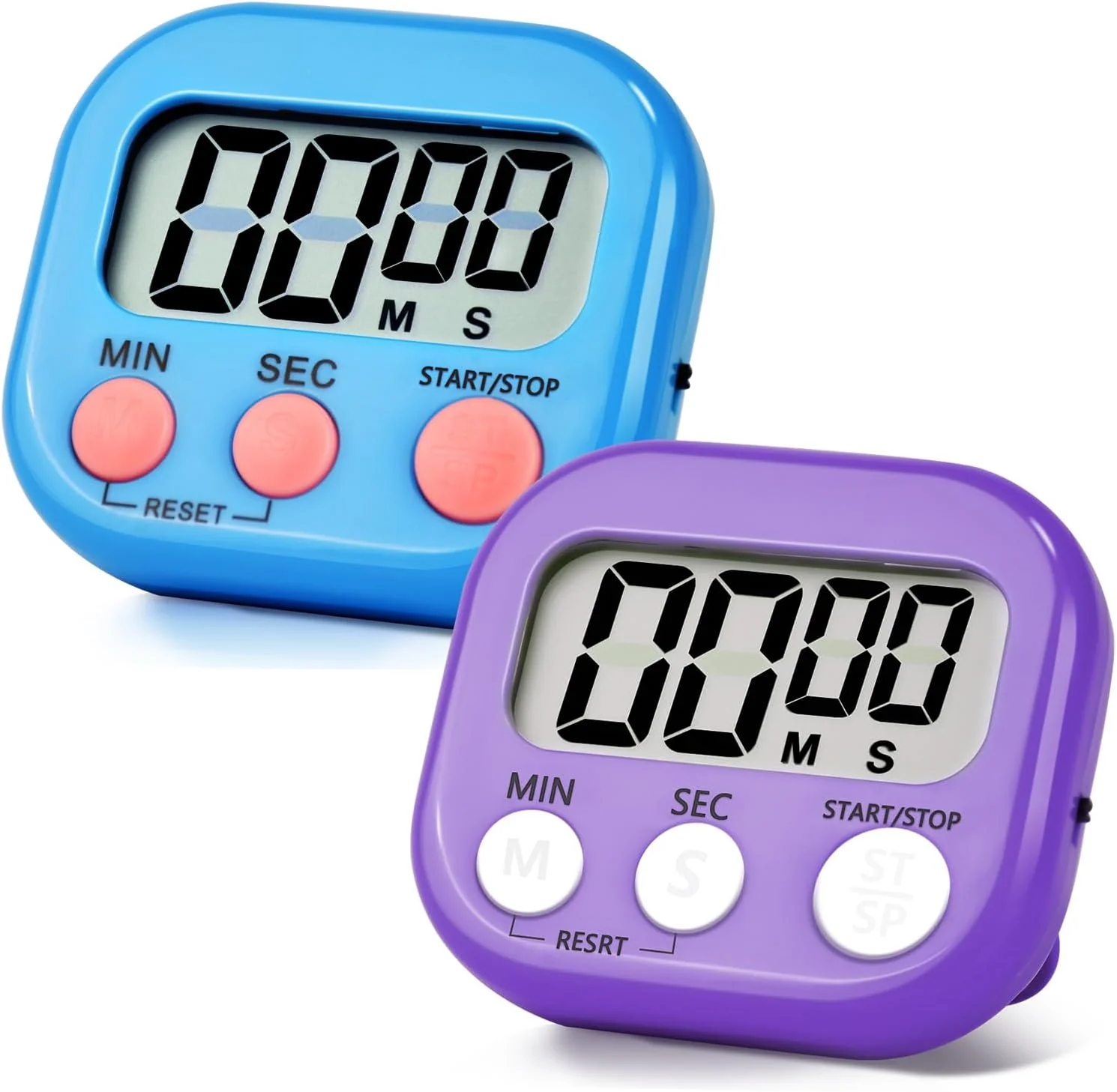 Modern 2 Pack Pack Digital Kitchen Timer Magnetic Digital Timer with Big Display Loud Ring Cooking Timers for Cooking Game Gym Break Time Classroom 2 Next-Generation