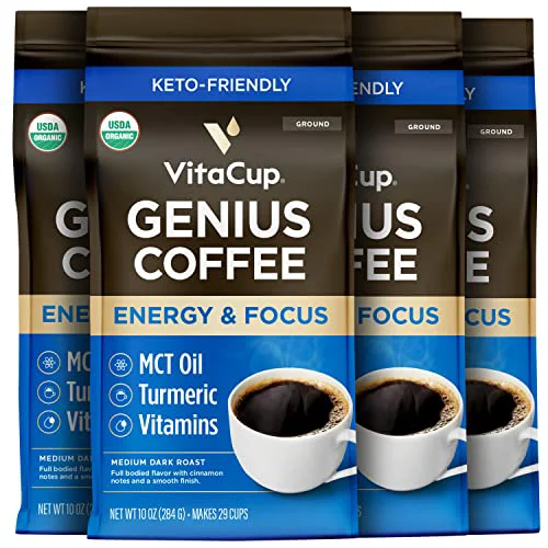Unique Organic Genius Medium Dark Roast Ground Coffee 40 Ounce Original Design