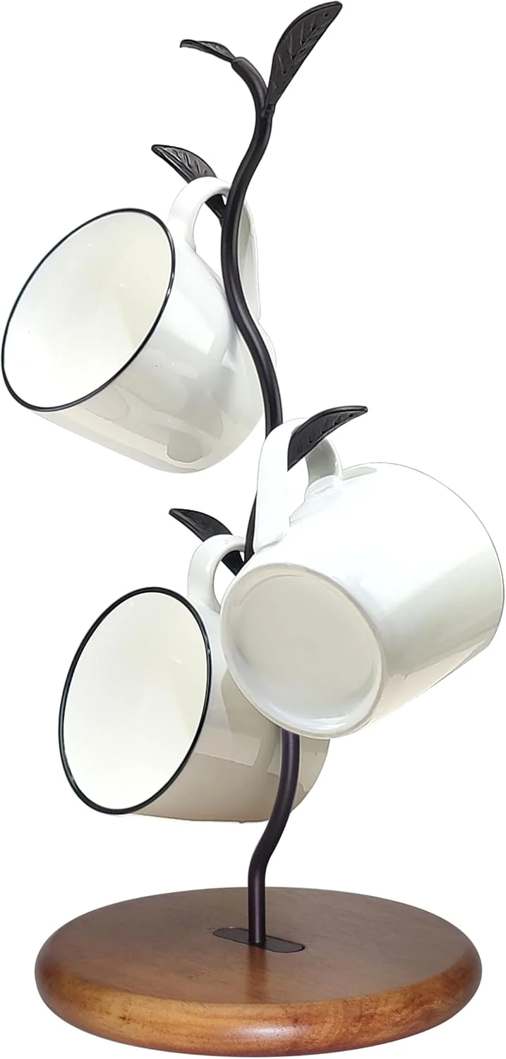 Secure Coffee Mug Holder Tree Rack for Counter Leaf Shaped Tea Cup Mug Holder Stand for Countertop High-End
