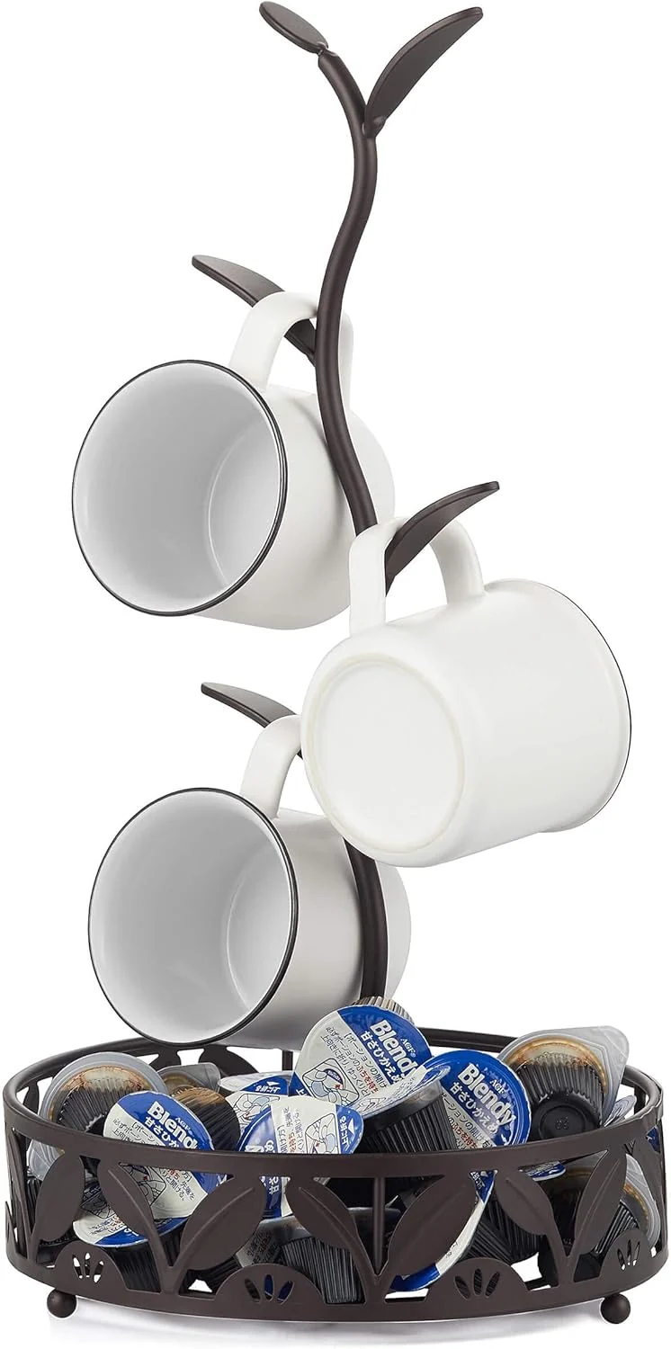 Casual Mug Holder Stand Countertop Mug Tree Coffee Pod Holder with Mug Rack Coffee Counter Bar Accessory Kitchen Organizer Carefully Designed