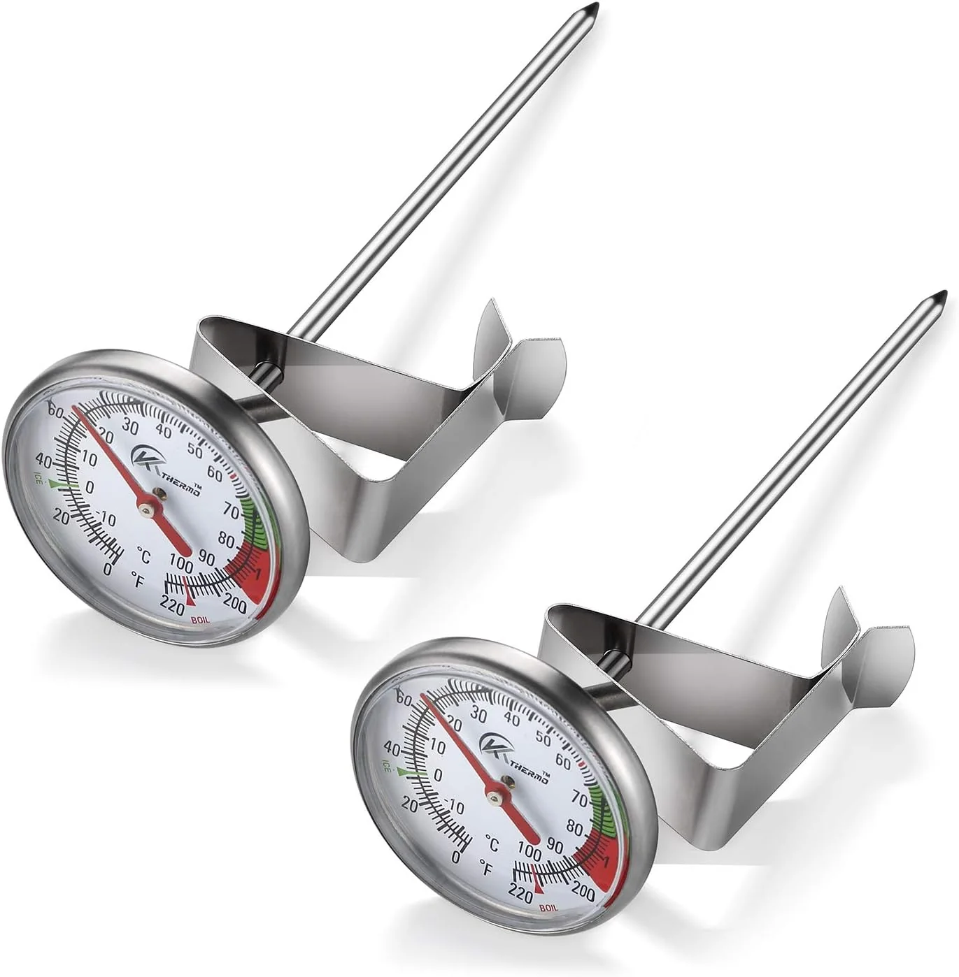 Smart KT Thermo Instand Read 2-Inch Dial Thermometer 2 Pack for The Coffee Drinks Chocolate Milk Foam Crafted
