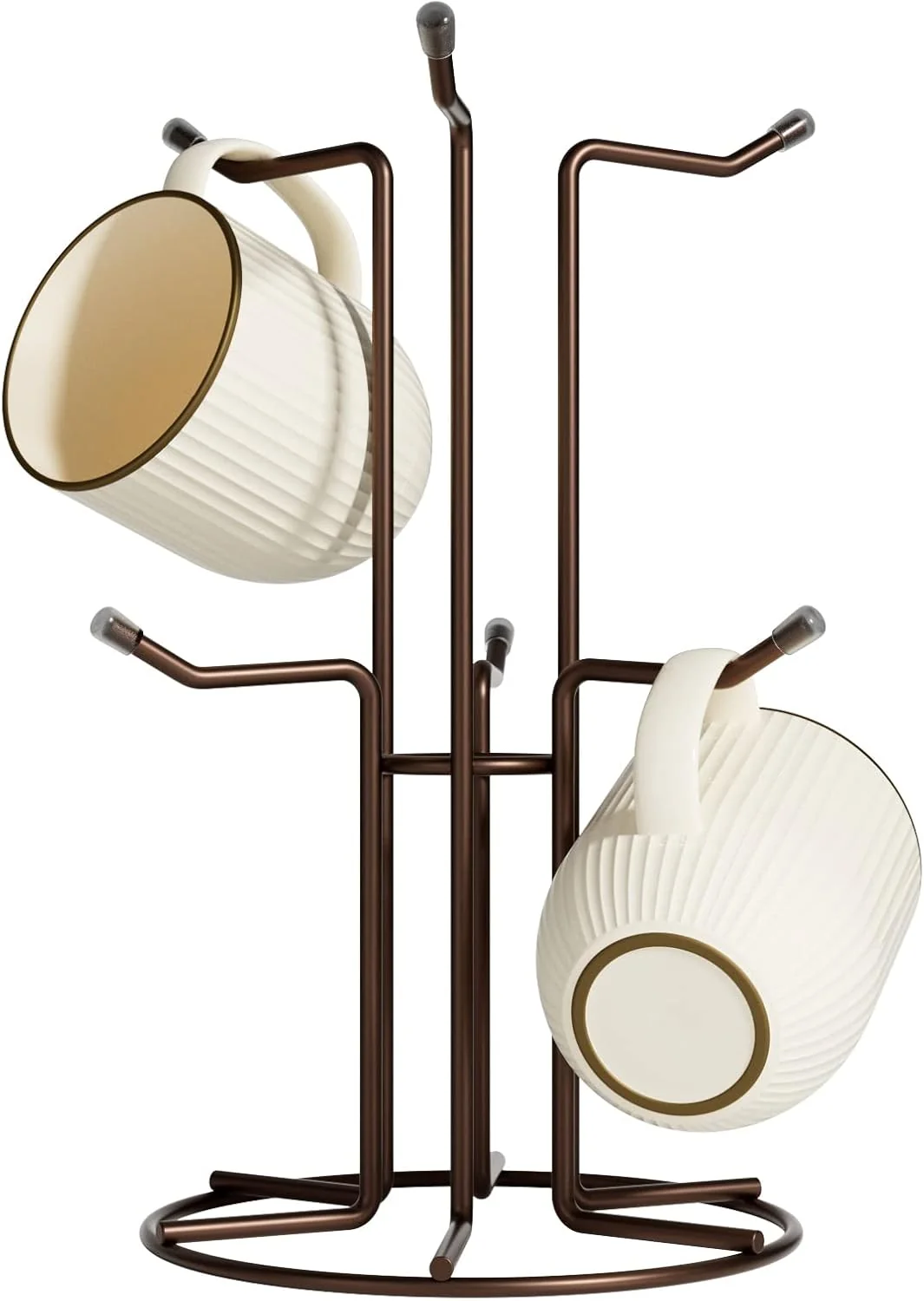 Healthy Hulisen Mug Holder for Large Cups Mug Tree for Counter with 6 Hooks Metal Coffee Mug Stand for Easy Pick Place and Display Fine Crafted