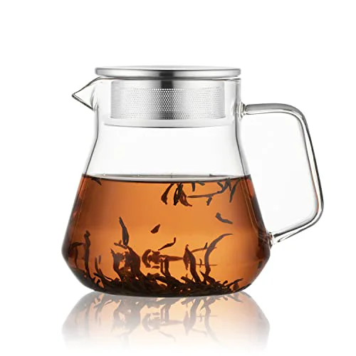 Original One Touch Glass Teapot with Stainless Steel Filter Lid Soft