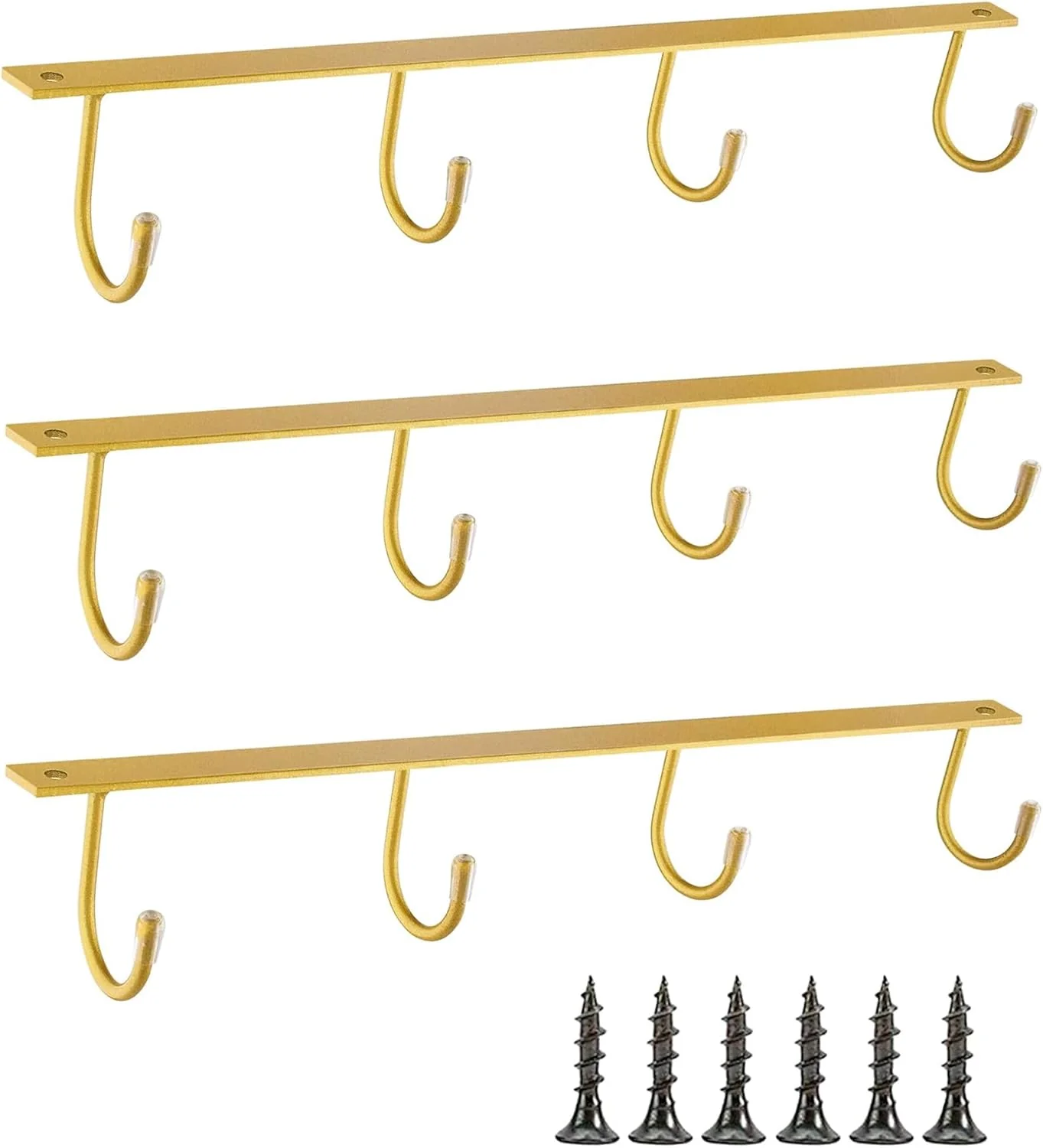 Green Mug Hanger Under Cabinet 3 Pcs Iron Mug Rack Wall Mounted Coffee Cup Rack Storage Organizer for Kitchen Dining Bar – Gold Solid