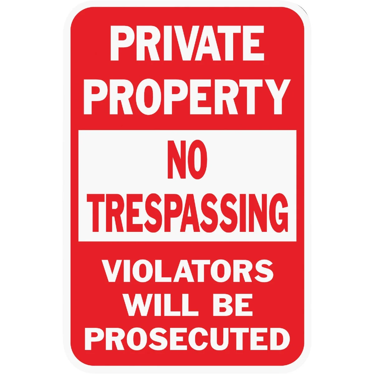High-Grade Hy-Ko Heavy-Duty Aluminum Sign Private Property No Trespassing Detailed