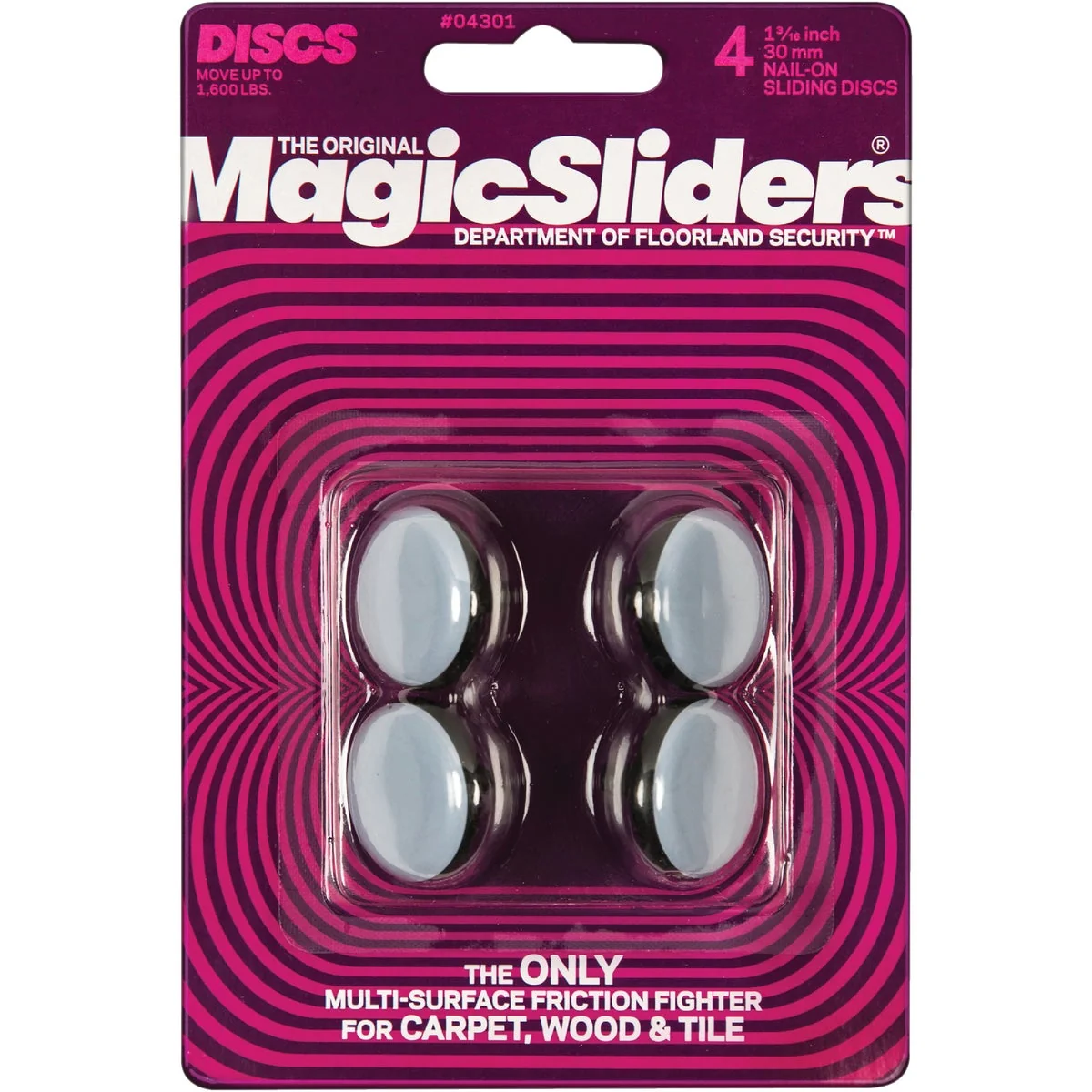 Premium Sliders 1-3 16 In. Round Nail on Furniture Glide 4-Pack Traditional