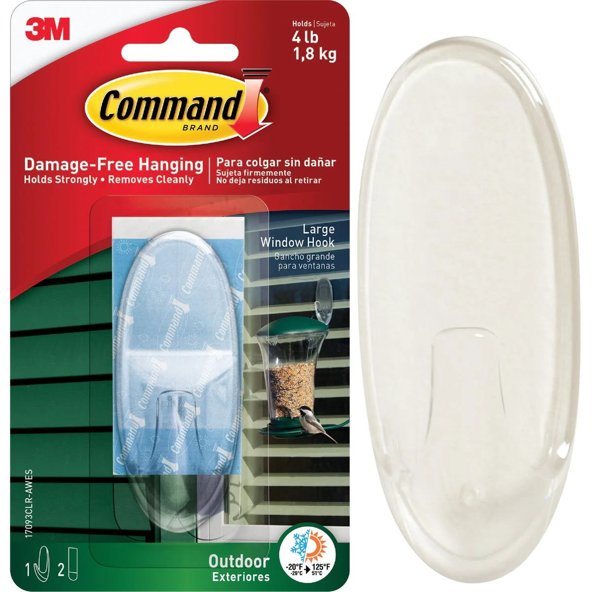 Innovative Command Large Adhesive Outdoor Window Hook Reliable
