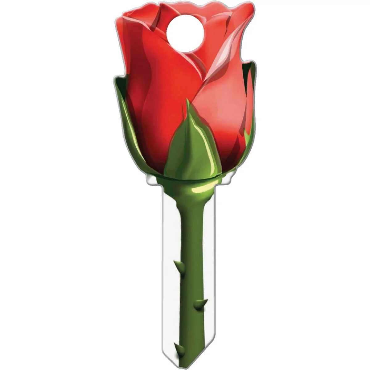 Enhanced Lucky Line Rose Design Decorative House Key KW11 Artisan