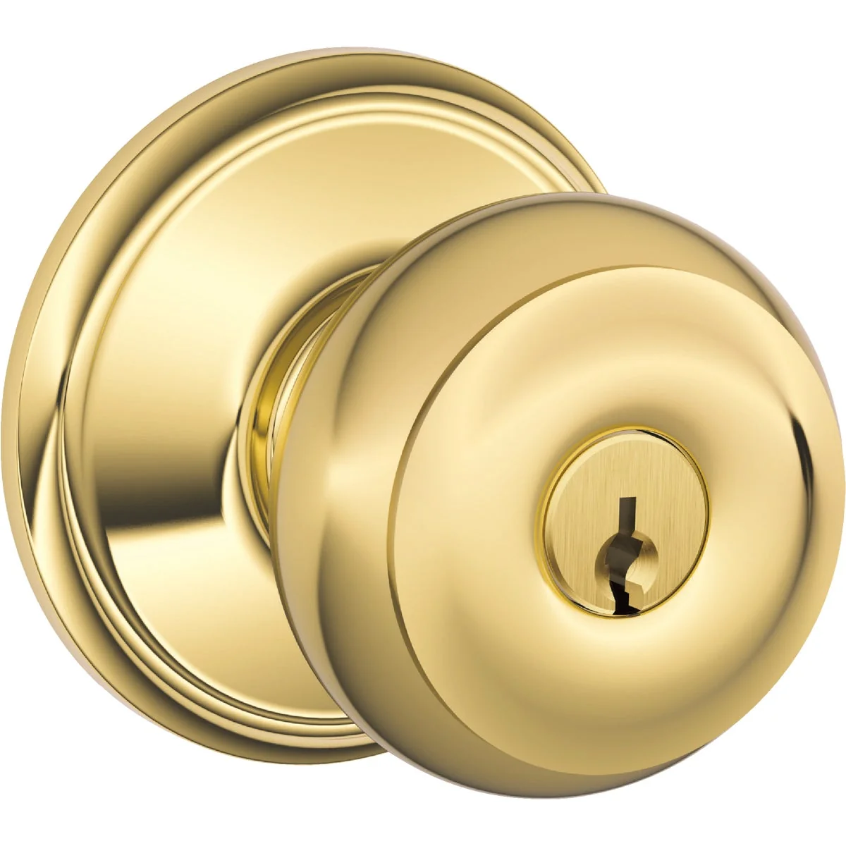 Powerful Schlage Georgian Bright Brass Entry Door Knob Original Design
