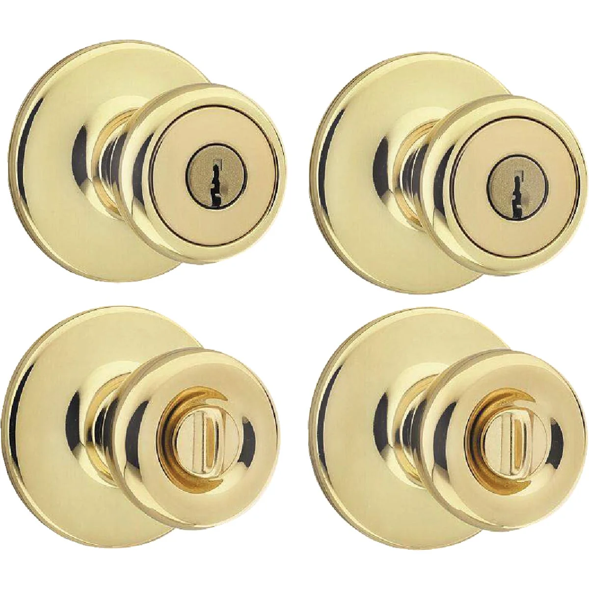 Unique Kwikset Polished Brass Door Knob Combo Original Design