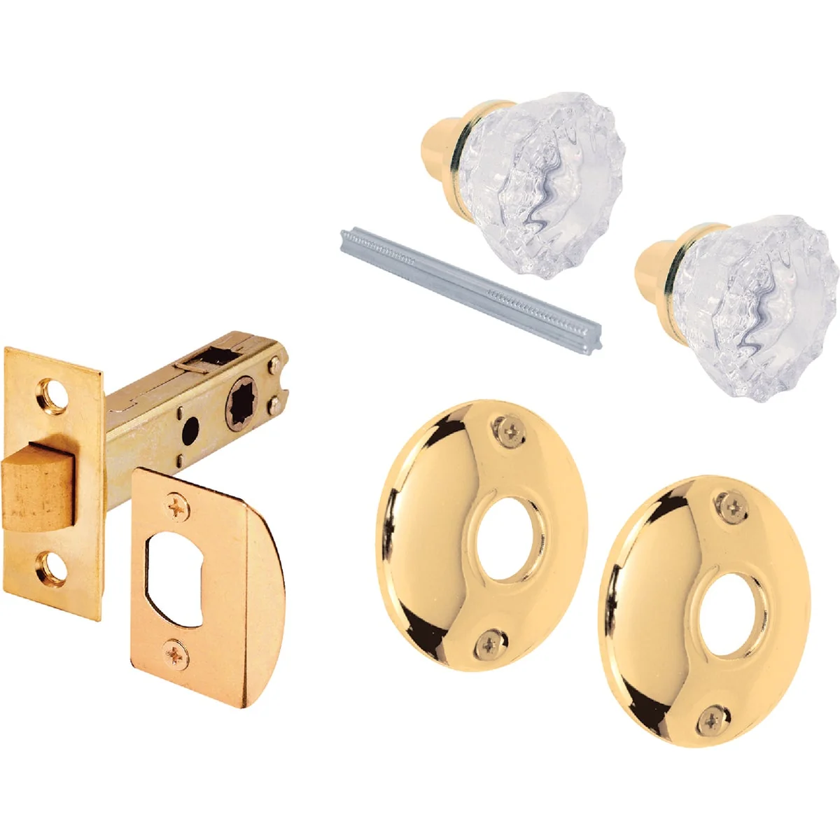World-Class Defender Security Glass Knob Passage Door Latch Set Fine