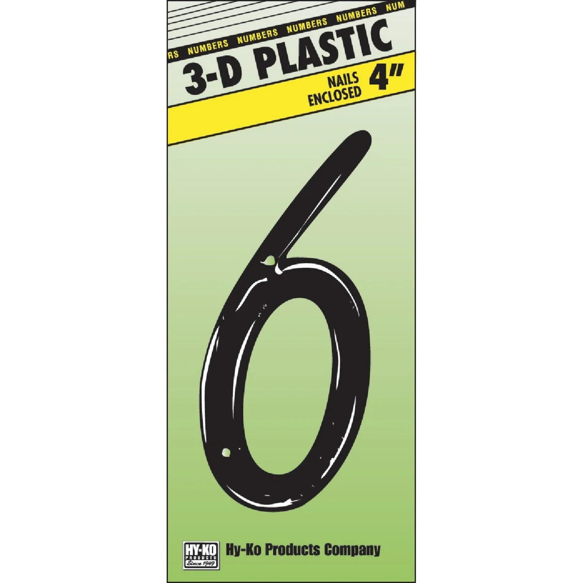 Modern Hy-Ko 4 In. Black House Number Six Innovative