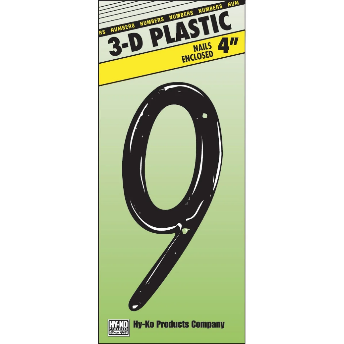 Pure Hy-Ko 4 In. Black House Number Nine Smooth