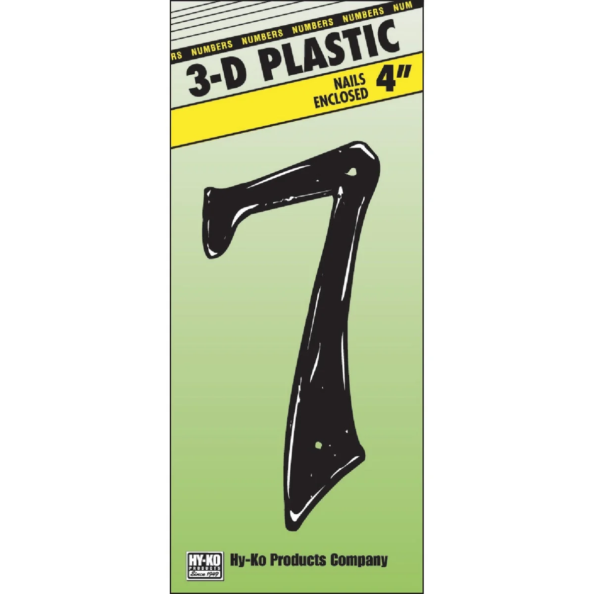 Sophisticated Hy-Ko 4 In. Black House Number Seven Eco-Friendly
