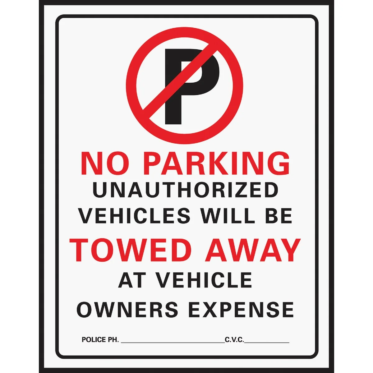 Innovative Hy-Ko Commercial Grade Plastic Sign No Parking Soft