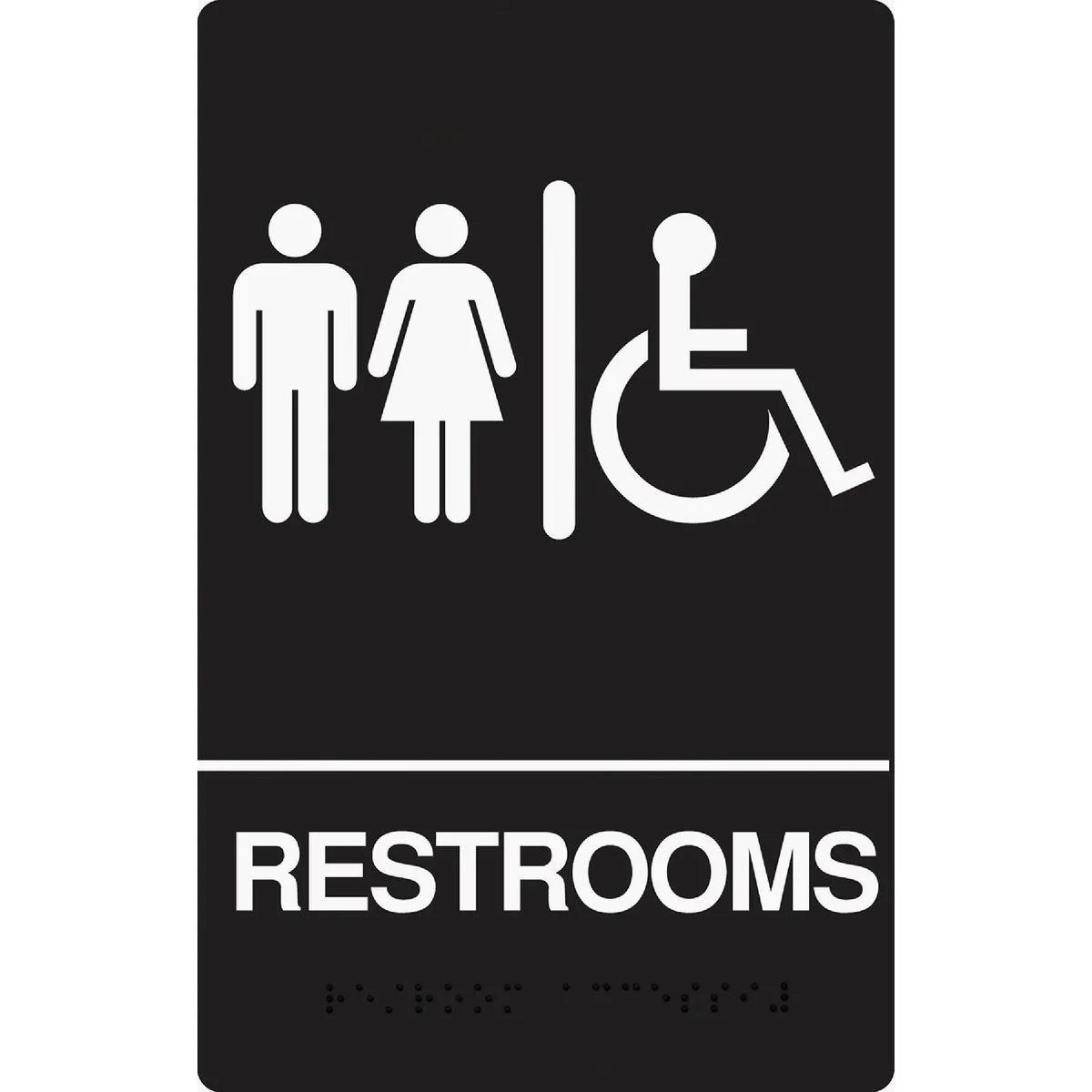 Fast Hy-Ko Deco Series Plastic Braille Sign Restrooms Handicapped Original Design
