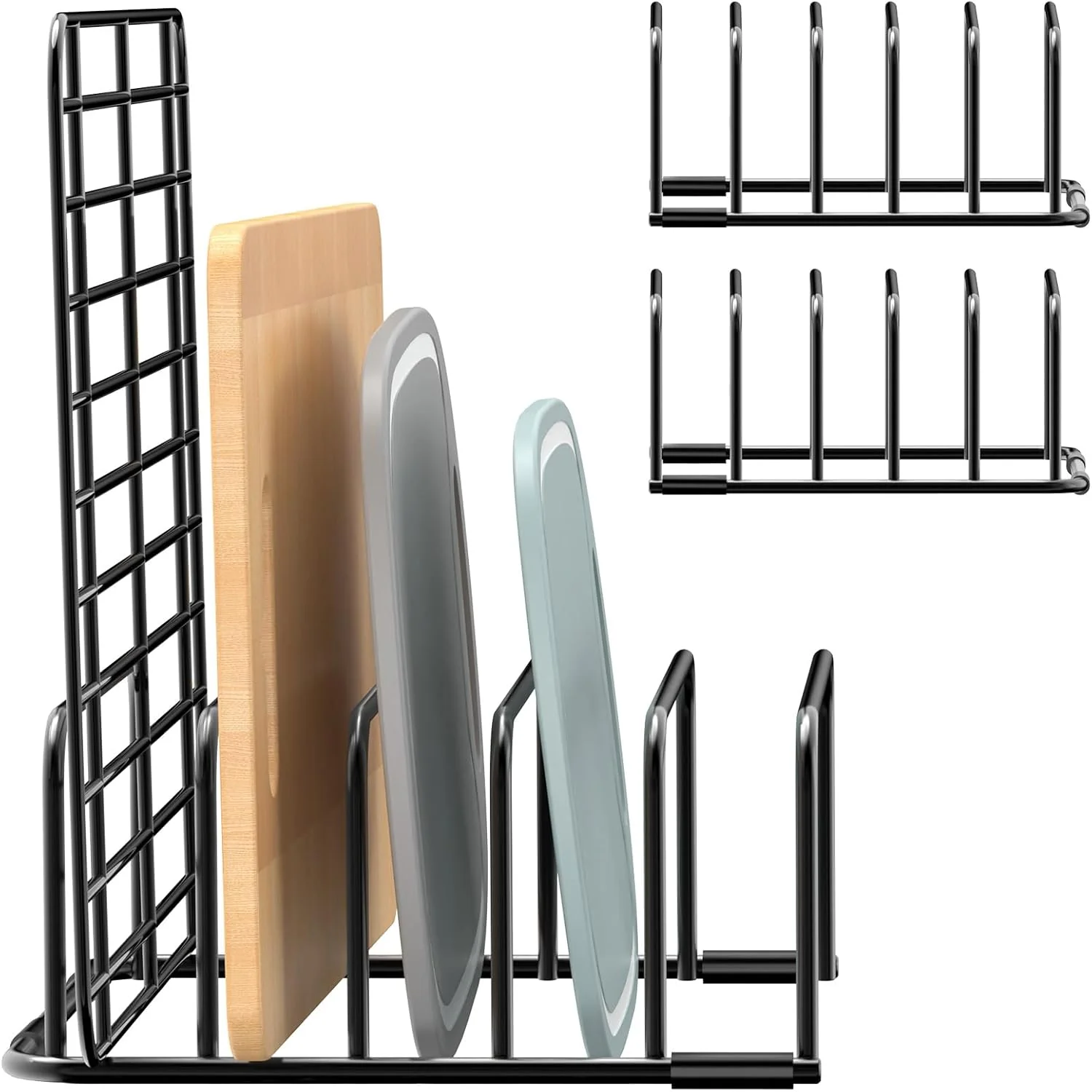 Carefully Designed Cutting Board Organizer 2-Pack Cutting Board Holder Rack Baking Cookie Pan Sheets Cooling Small Racks Storage Stand for Kitchen Cabinet Countertop Organic