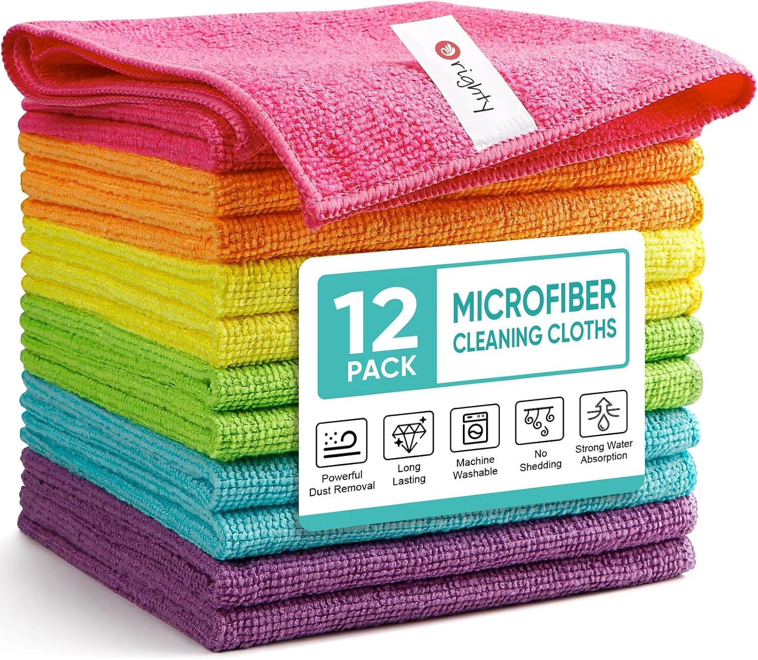 Detailed Orighty Microfiber Cleaning Cloth Cleaning Rags 12 Pack 12×11 in Advanced