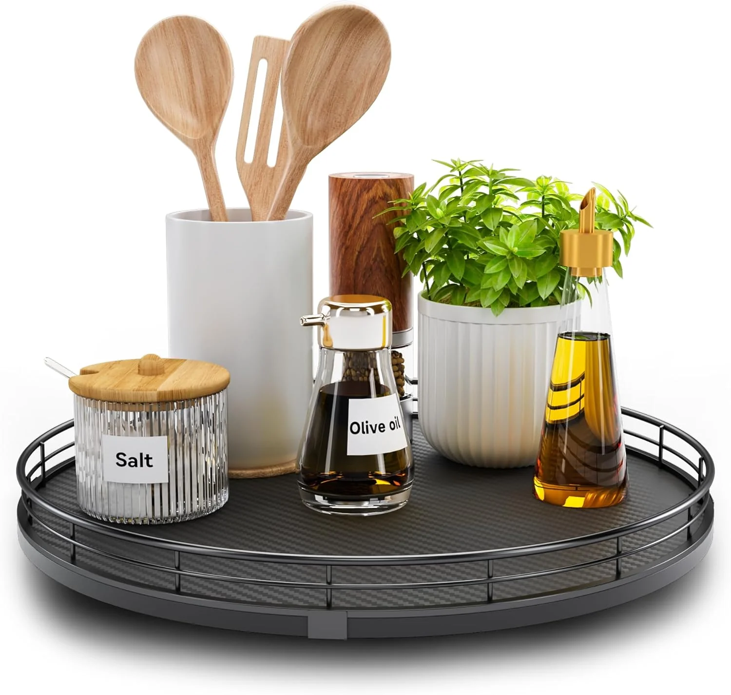 Original 13 Lazy Susan Turntable Organizer for Table Top Round Wooden Lazy Susan for Cabinet Kitchen Decor Centerpieces Coffee Table Environmentally Friendly