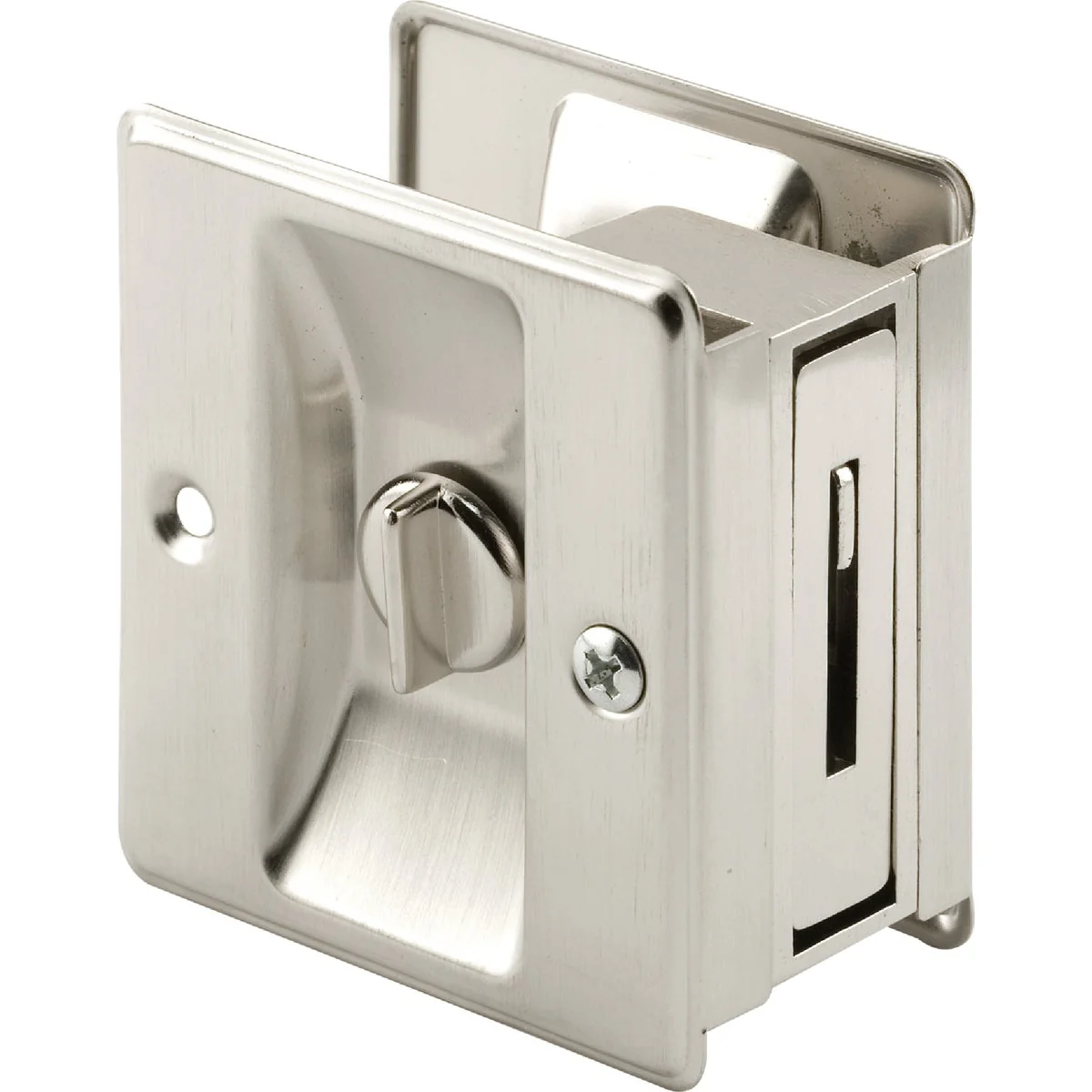 Long-Lasting Prime-Line 2-3 4 In. Satin Nickel Pocket Door Privacy Lock Premium Material