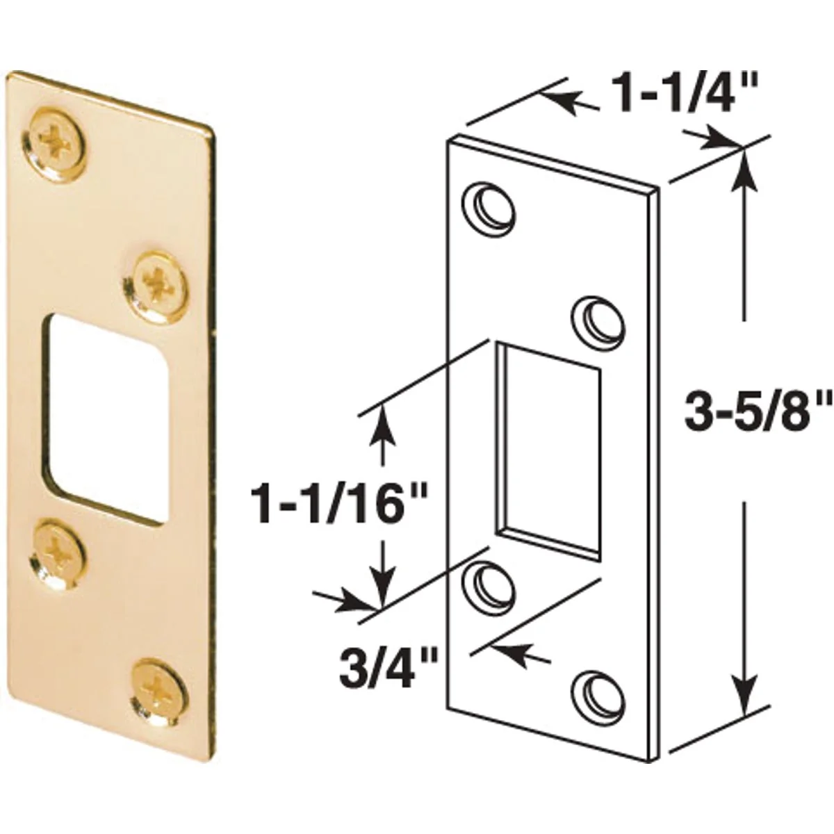 Healthy Defender Security Brass 1-1 4 In. Security Strike Plate Easy-to-Use