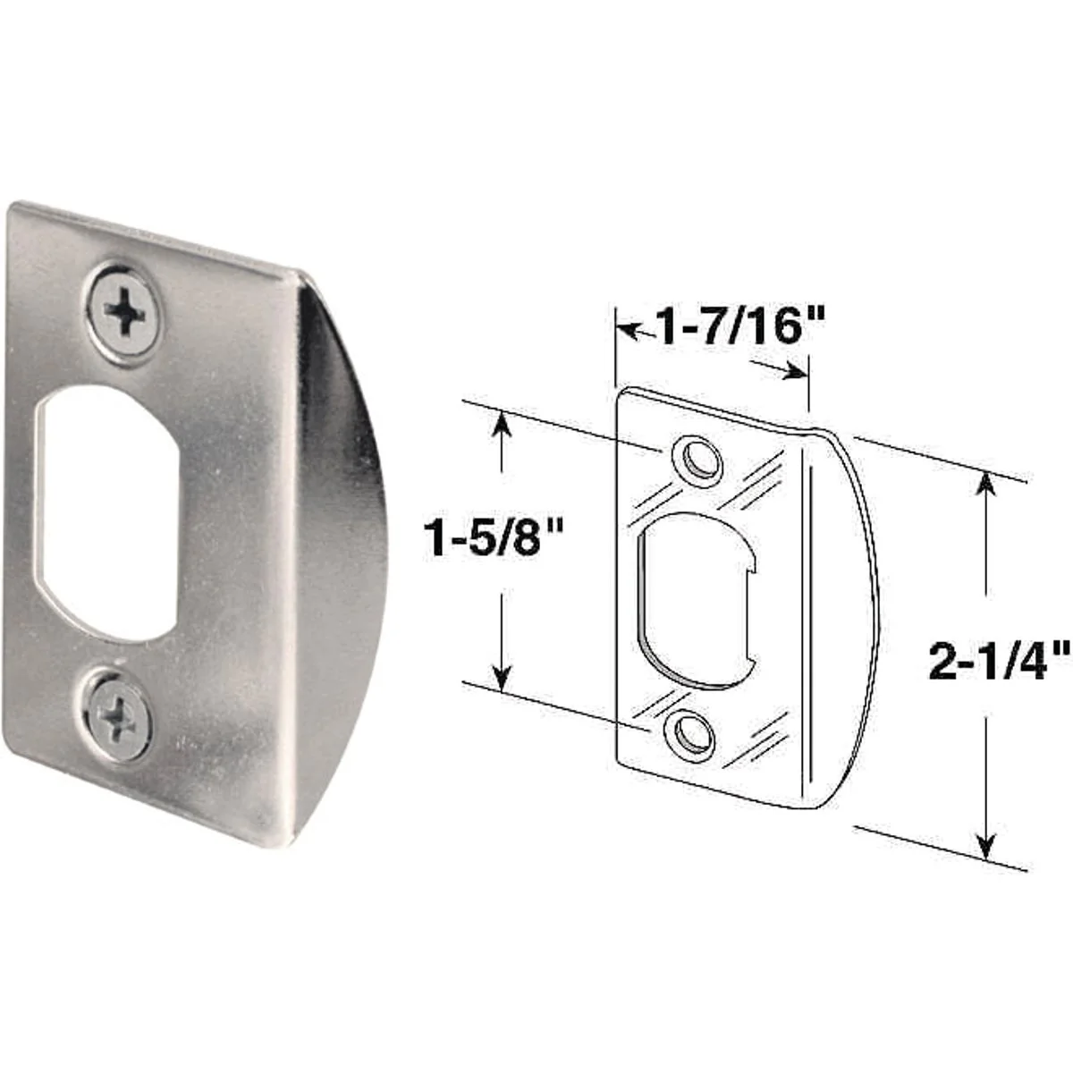 Dependable Defender Security Chrome 1-3 4 In. Lip Strike Plate Practical