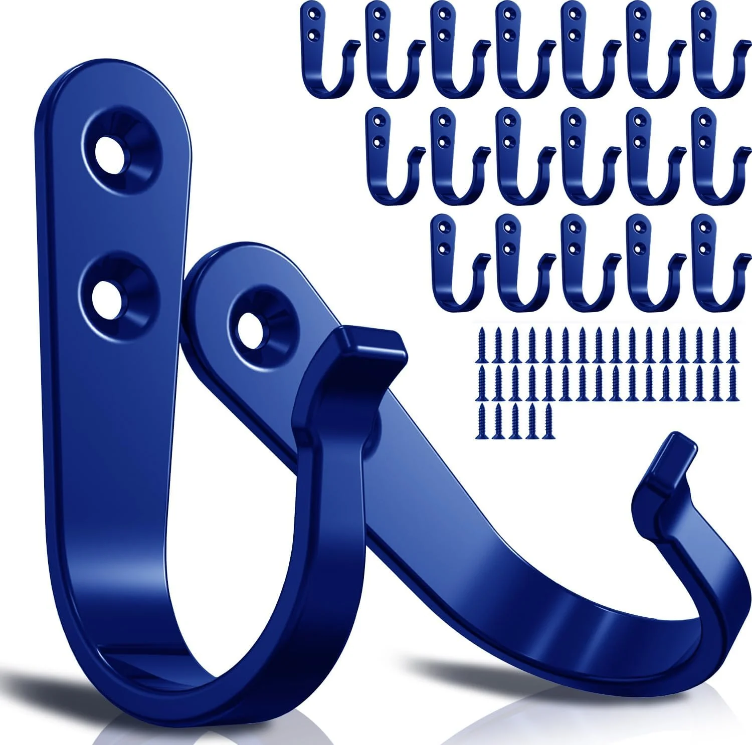 Clean 20PCS Wall Hooks for hanging Metal Wall Hooks for Coats Coat hooks for Wall Heavy Duty Single Prong Wall Hooks With 40 Pieces Screws for Hanging Authentic
