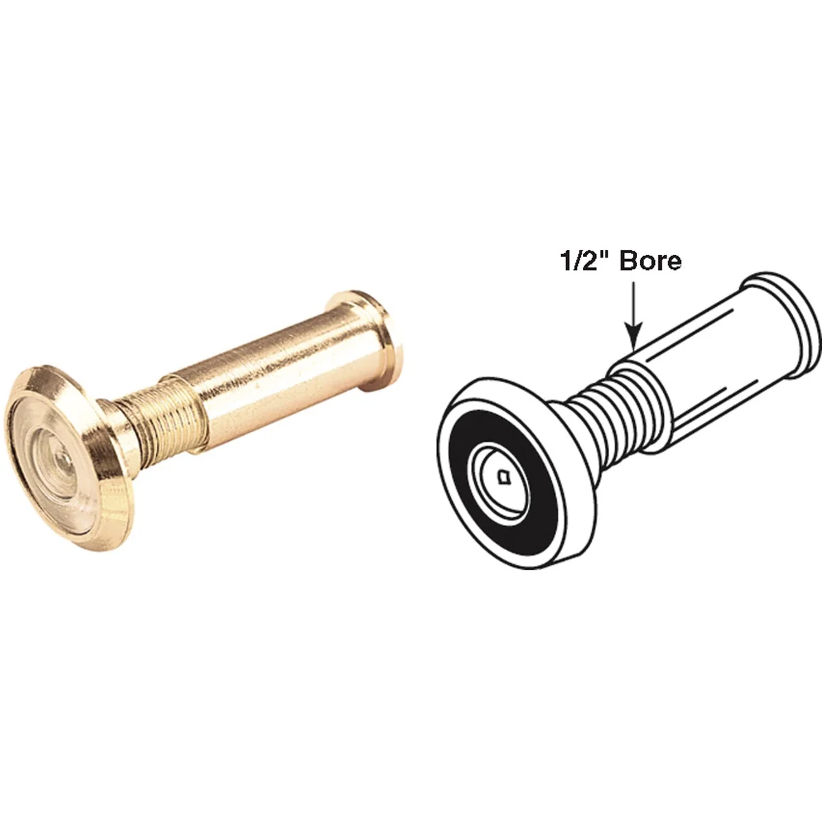 Powerful Defender Security Brass Wide Angle Door Viewer Enhanced