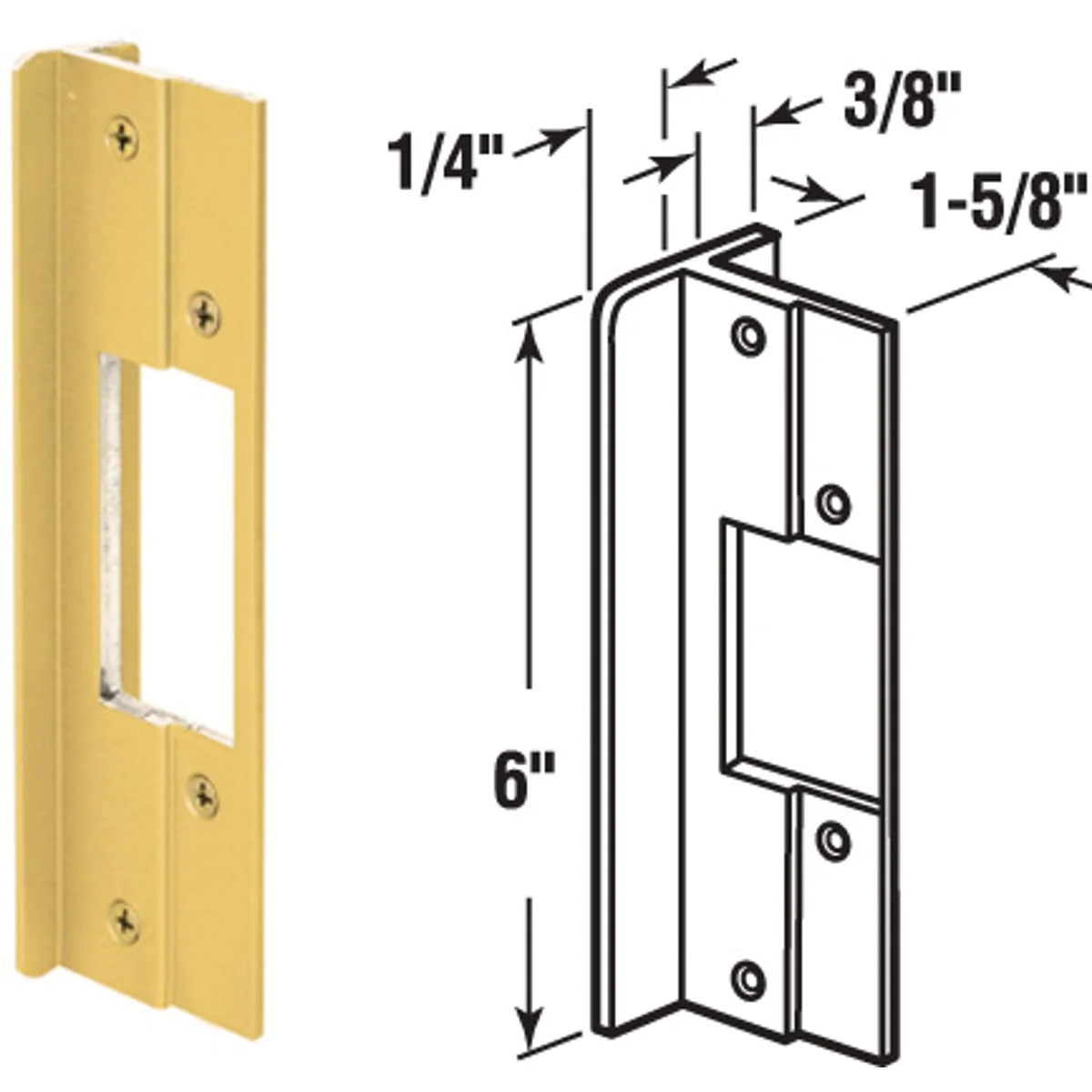 Dependable Defender Security Brass Aluminum Latch Guard Detailed