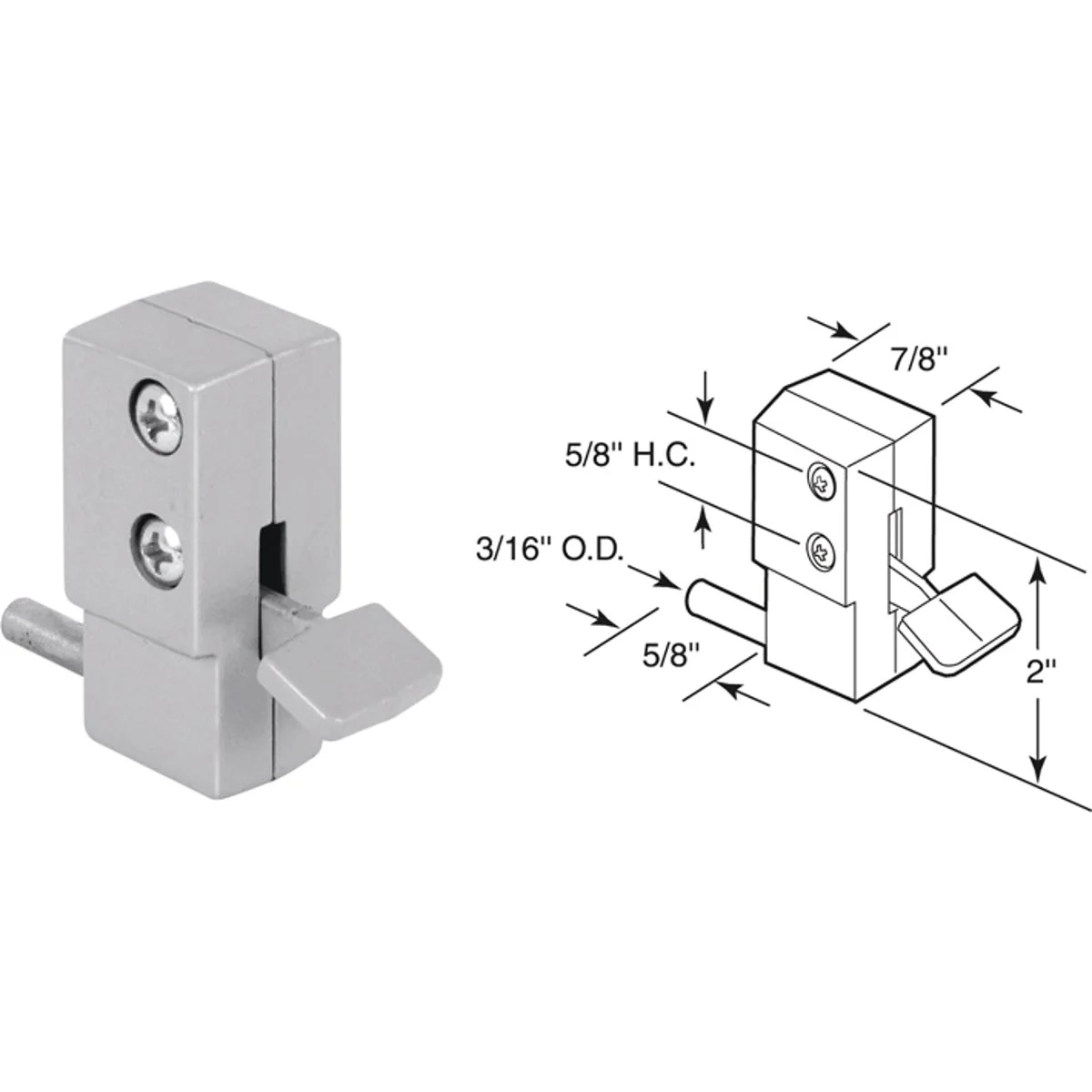 Authentic Defender Security Aluminum Step-On Patio Door Lock Premium
