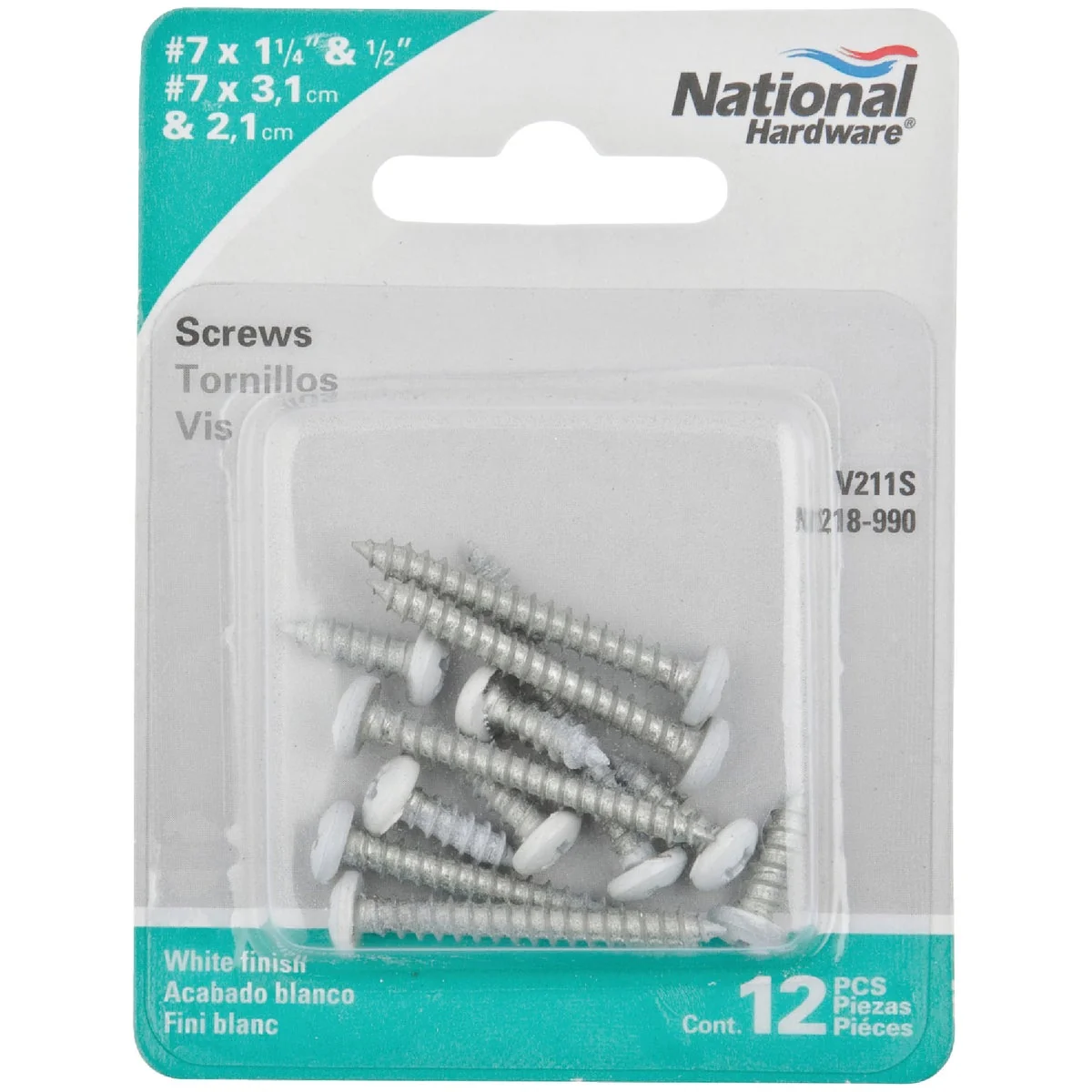 Effective National 211 Steel Shelf Bracket Screw White 12-Pack Genuine