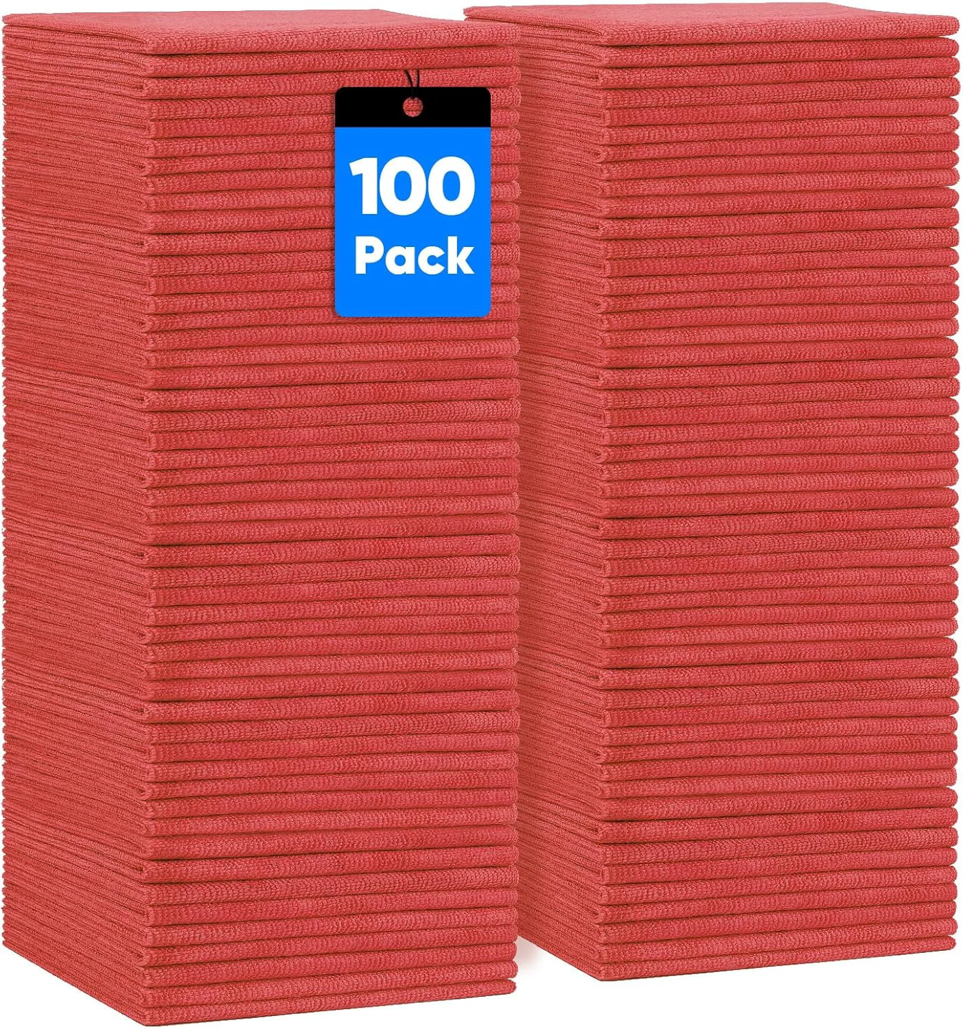 Proven Homexcel Red Shop Towels 100 Pack Reusable Microfiber Cleaning Cloth Bulk Multipurpose Microfiber Towels for Car House and Kitchen Unique