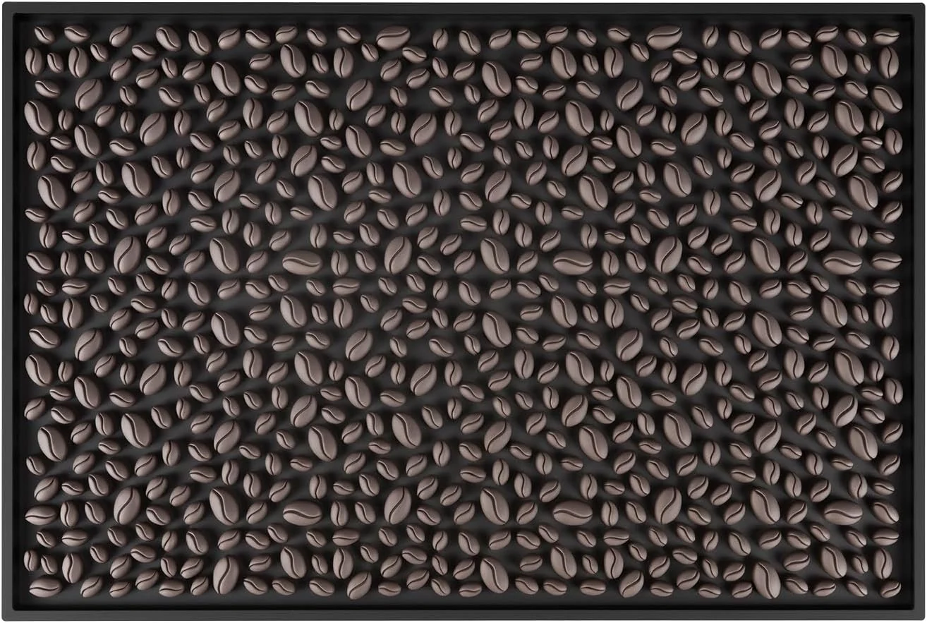 Top-Quality Innovative Design. Cute and Dynamic Coffee Bean-Shaped bar mats and Coffee mats.for Home Bar Service Spill Mat for Cocktail Bartender Kitchen Counter Top Cup Glasses Dish Drying Mat 18 x12 1piece Outstanding