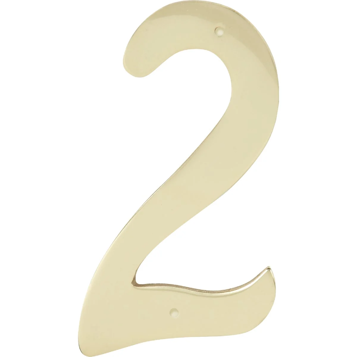 Artisan Hy-Ko 4 In. Polished Brass House Number Two Contemporary