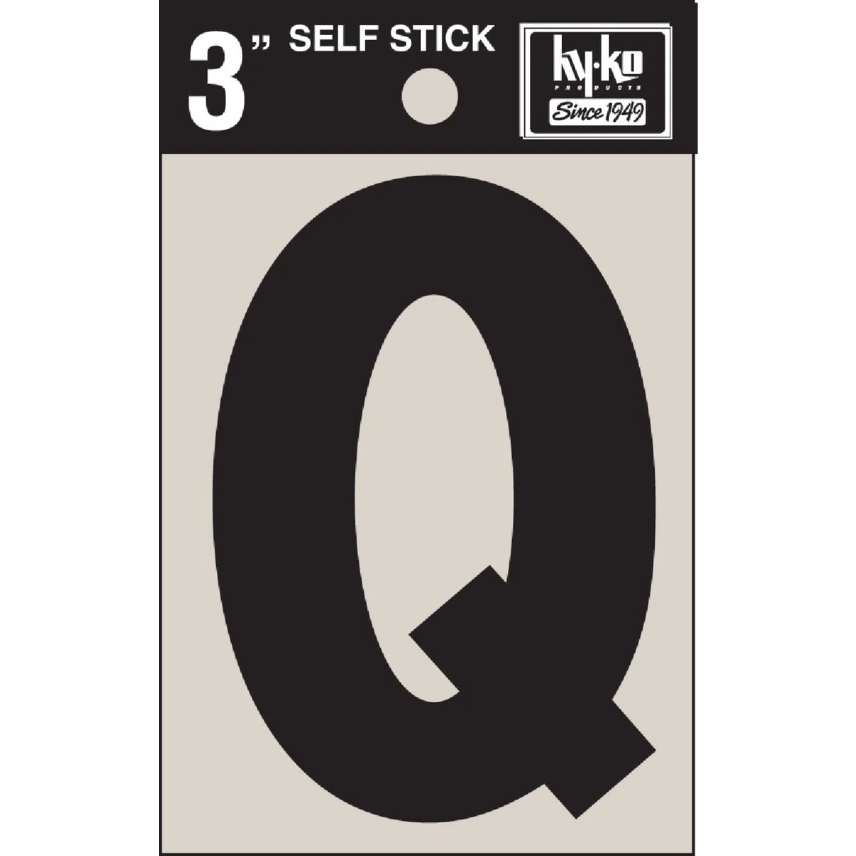 Original Hy-Ko Vinyl 3 In. Non-Reflective Adhesive Letter Q Reusable