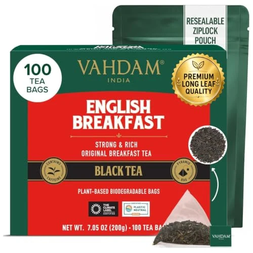 Organic English Breakfast Tea Bags 100 Count Verified
