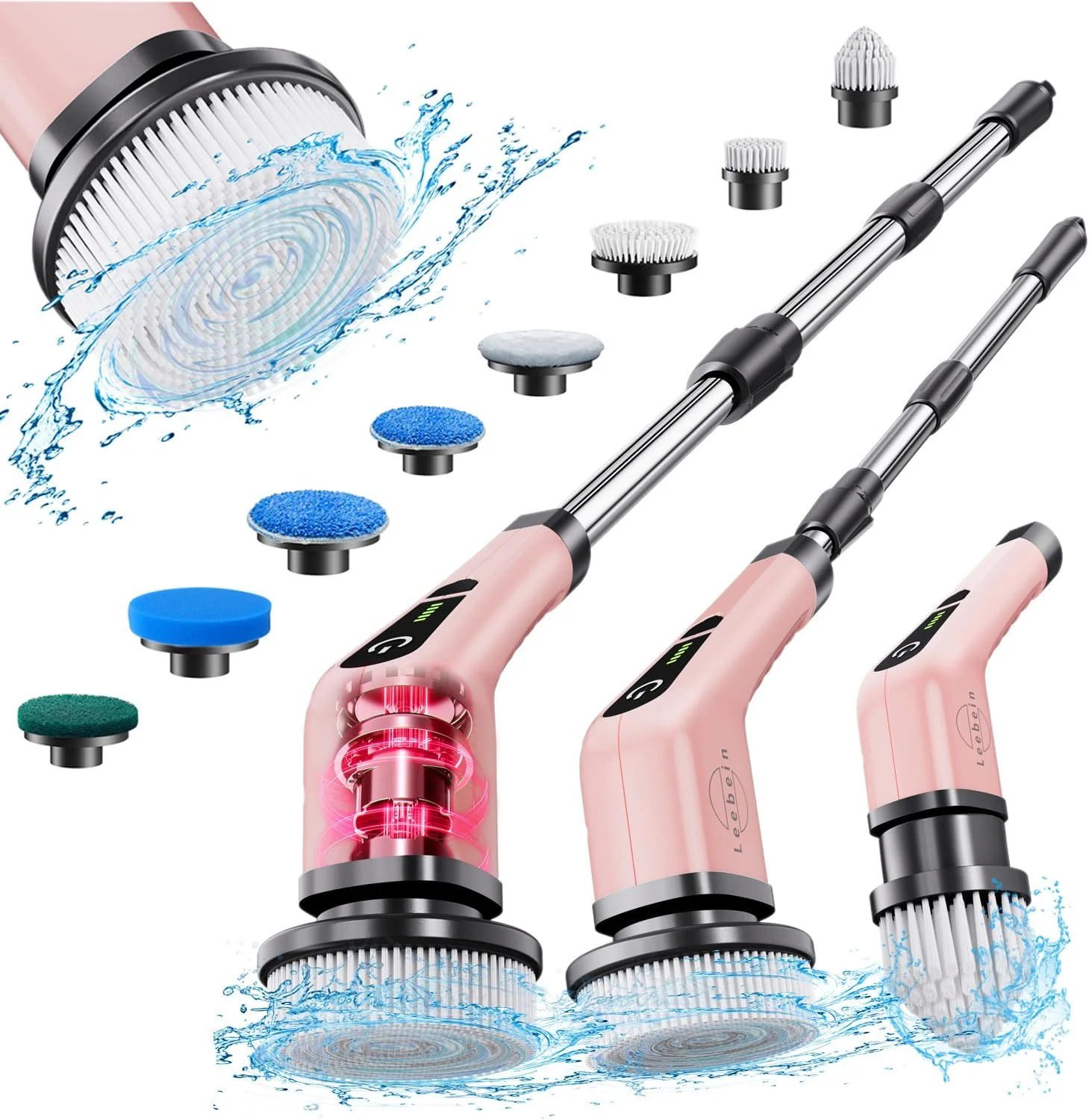 Smooth Leebein Electric Spin Scrubber Cordless Powerful Scrub Brush for Cleaning Bathroom Kitchen Elegant