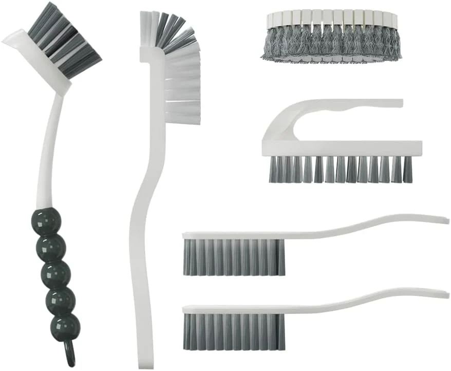 Professional 6 PCS Cleaning Brush Scrub Brush Set for Kitchen and Bathroom Household Use with Various Brushes for Cleaning Dishes Tiles Corners and Floors Artisan