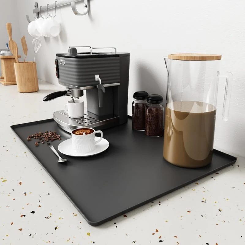 Luxury Coffee Mat Bar Mat for Kitchen Counter 16 x24 Kitchen Coffee Bar Pad Anti-Slip Heat Resistant Pad for Espresso Machines Dinner Plates Lightweight